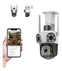 Hardline Security Cameras Dual Lens 2-in-1 Lenses - White