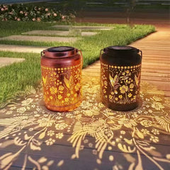 Solar Hummingbird Small Night Lamp Outdoor Courtyard Lantern Hollow Iron Art